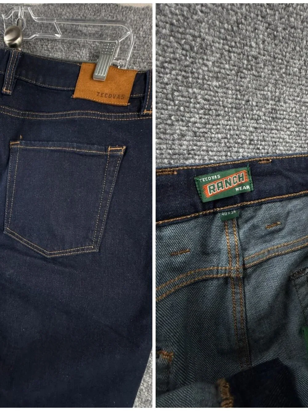 Tecovas Ranch Wear Western Jean Straight Dark Blue 40x34 Cowboy EUC